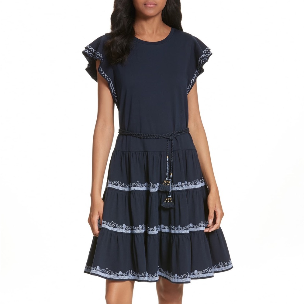 New TORY BURCH Caterina Tiered Ruffle Dress